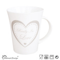 12oz Porcelain Mug with Heart Decal Design